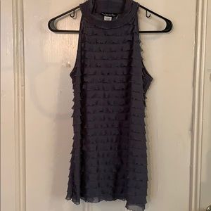 Grey sleeveless layered blouse